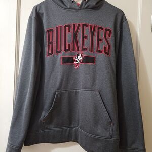 Scarlett Gray Hoodie with Red Accents